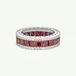 4.52 TCW Princess & Round Shaped January-Garnet Birthstone Wedding Band 15