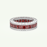 4.52 TCW Princess & Round Shaped January-Garnet Birthstone Wedding Band 15
