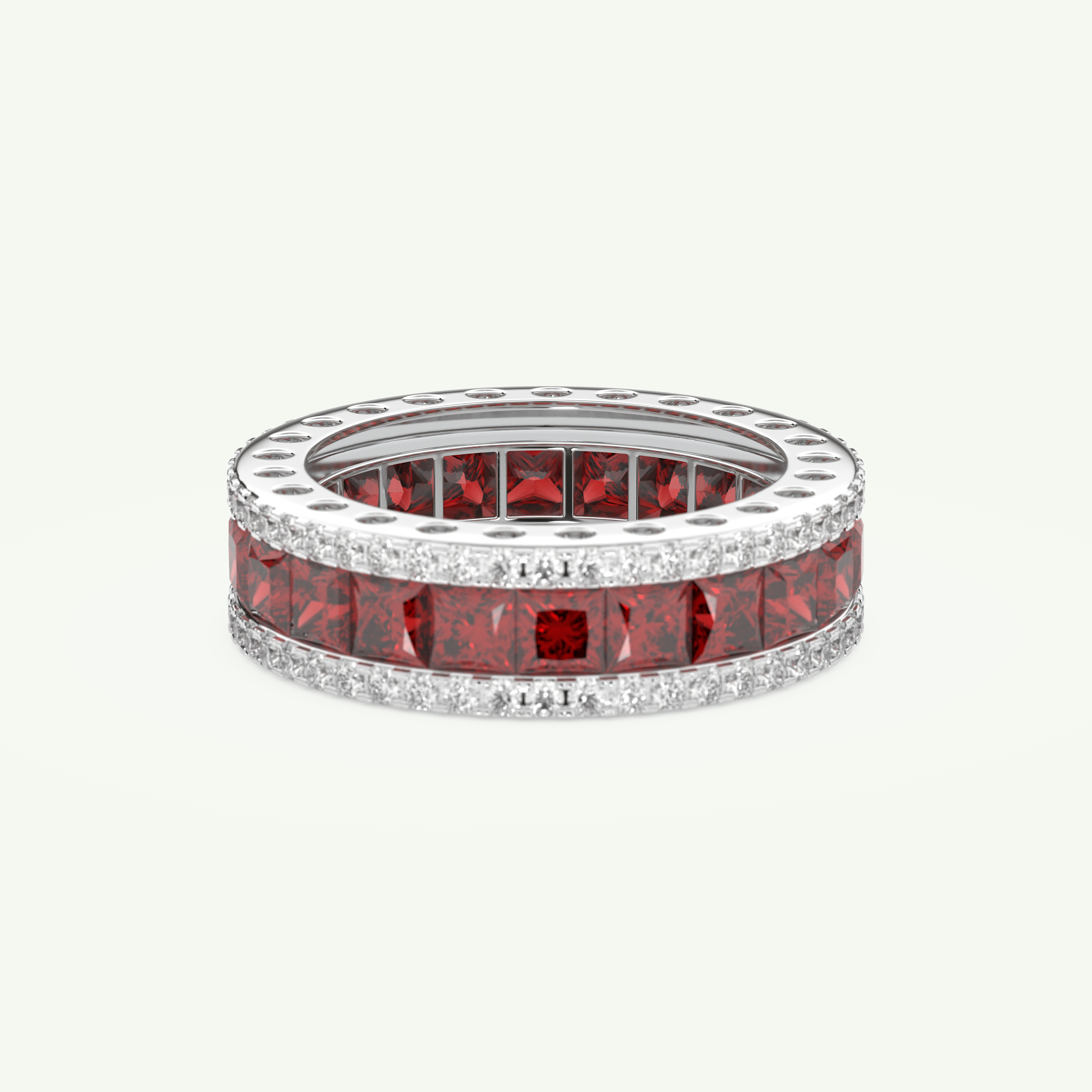 4.52 TCW Princess & Round Shaped January-Garnet Birthstone Wedding Band 15