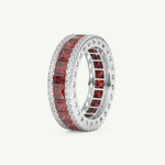4.52 TCW Princess & Round Shaped January-Garnet Birthstone Wedding Band 16