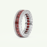 4.52 TCW Princess & Round Shaped January-Garnet Birthstone Wedding Band 16