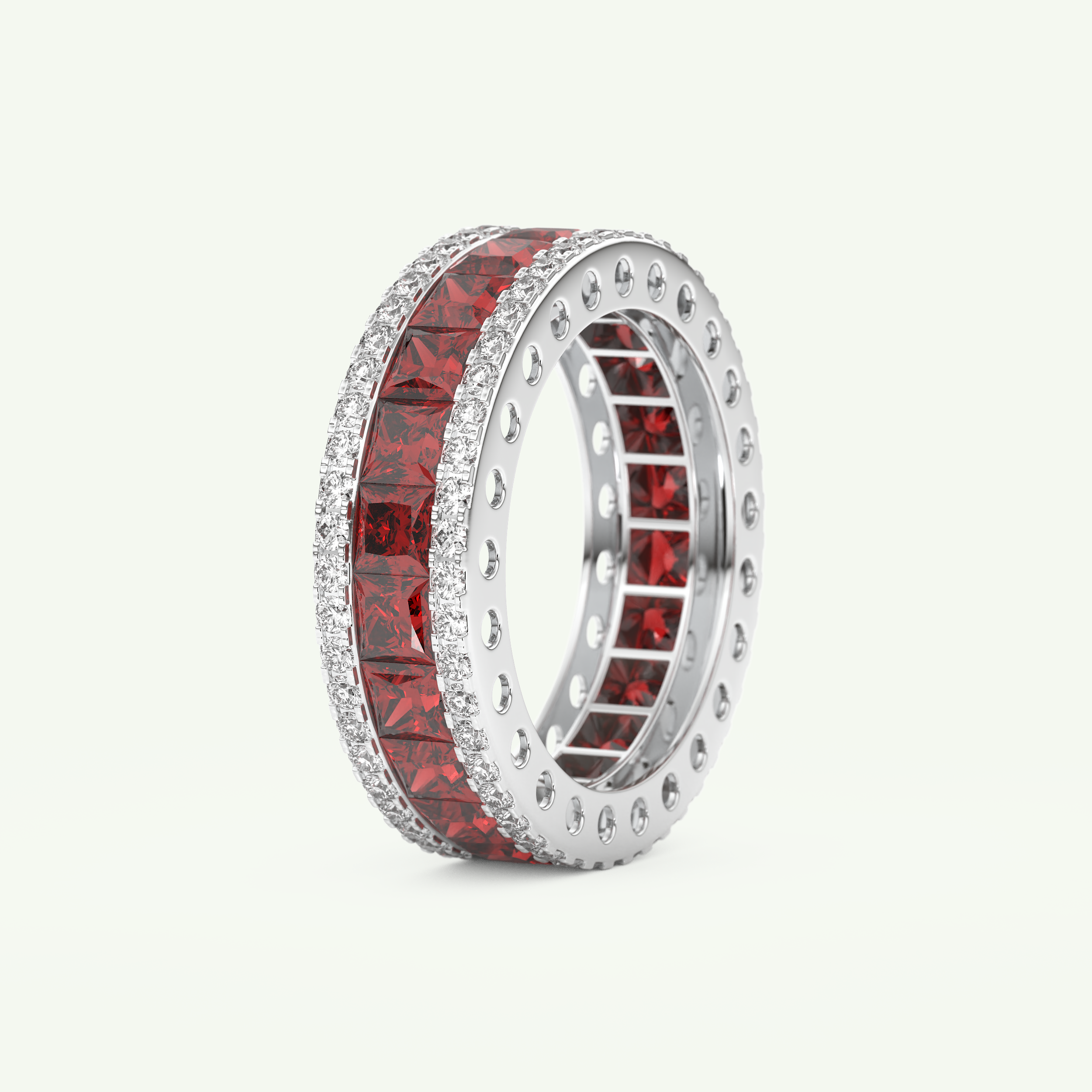 4.52 TCW Princess & Round Shaped January-Garnet Birthstone Wedding Band 16