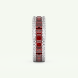 4.52 TCW Princess & Round Shaped January-Garnet Birthstone Wedding Band 18
