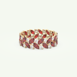 1.93 TCW Round and Marquise Shaped January-Garnet Birthstone Wedding Band 1