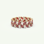 1.93 TCW Round and Marquise Shaped January-Garnet Birthstone Wedding Band 2