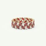 1.93 TCW Round and Marquise Shaped January-Garnet Birthstone Wedding Band 2