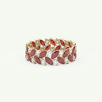 1.93 TCW Round and Marquise Shaped January-Garnet Birthstone Wedding Band 3