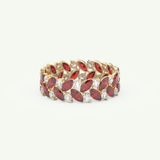 1.93 TCW Round and Marquise Shaped January-Garnet Birthstone Wedding Band 3