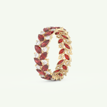1.93 TCW Round and Marquise Shaped January-Garnet Birthstone Wedding Band 4