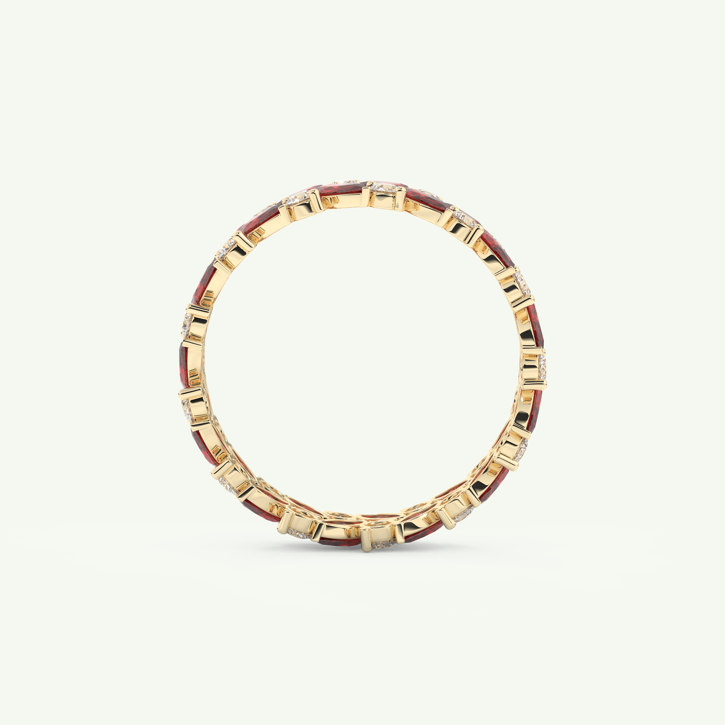 1.93 TCW Round and Marquise Shaped January-Garnet Birthstone Wedding Band 5