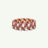 1.93 TCW Round and Marquise Shaped January-Garnet Birthstone Wedding Band 9