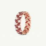 1.93 TCW Round and Marquise Shaped January-Garnet Birthstone Wedding Band 10