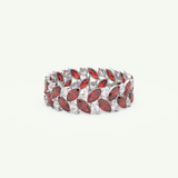 1.93 TCW Round and Marquise Shaped January-Garnet Birthstone Wedding Band 13