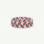 1.93 TCW Round and Marquise Shaped January-Garnet Birthstone Wedding Band 14