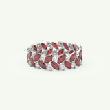 1.93 TCW Round and Marquise Shaped January-Garnet Birthstone Wedding Band 14