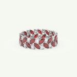 1.93 TCW Round and Marquise Shaped January-Garnet Birthstone Wedding Band 15