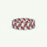 1.93 TCW Round and Marquise Shaped January-Garnet Birthstone Wedding Band 15