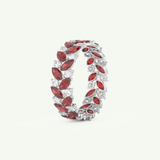 1.93 TCW Round and Marquise Shaped January-Garnet Birthstone Wedding Band 16
