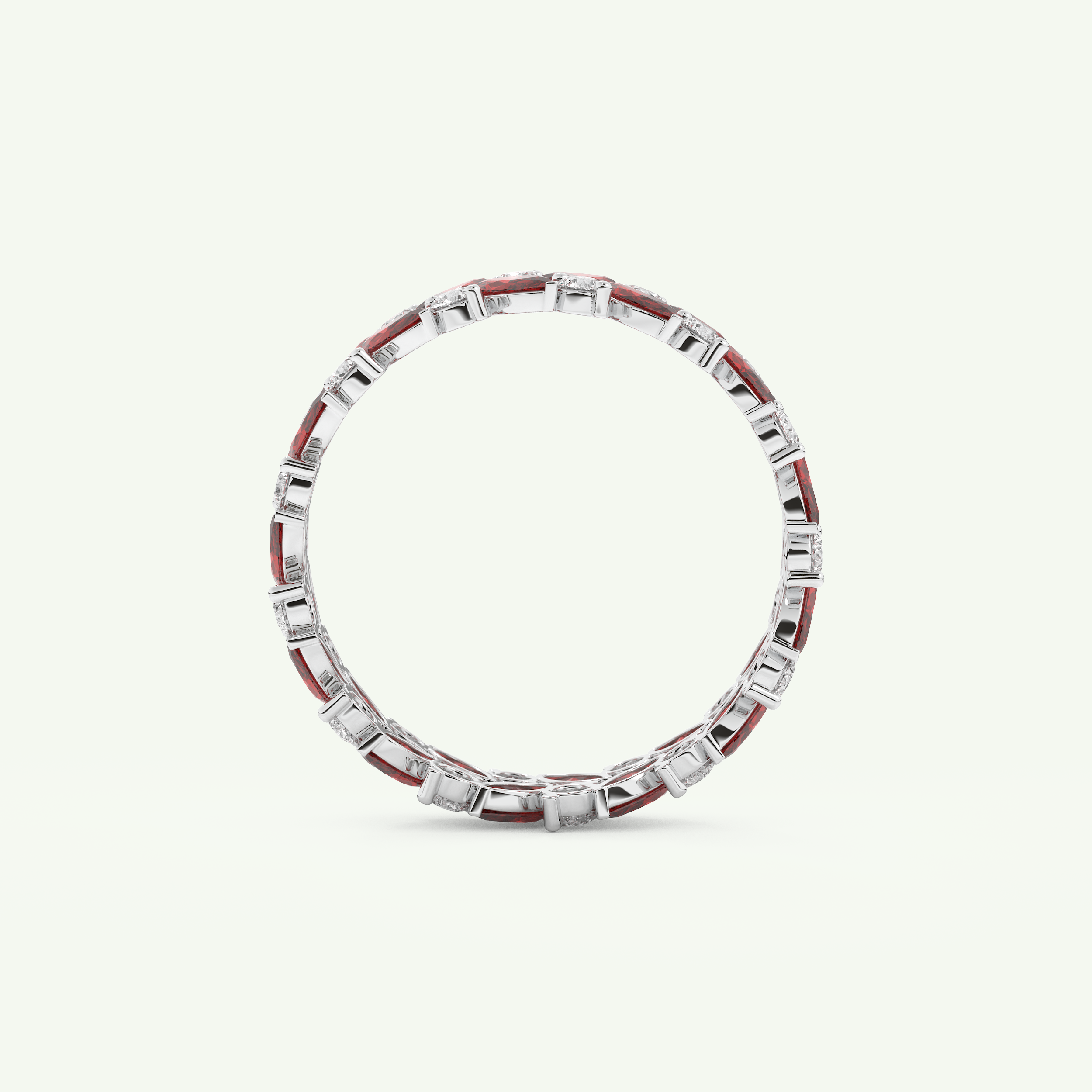1.93 TCW Round and Marquise Shaped January-Garnet Birthstone Wedding Band 17