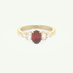 0.17 CT Oval Cut January-Garnet Birthstone Engagement Ring 1