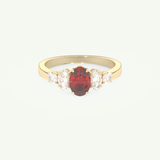 0.17 CT Oval Cut January-Garnet Birthstone Engagement Ring 1