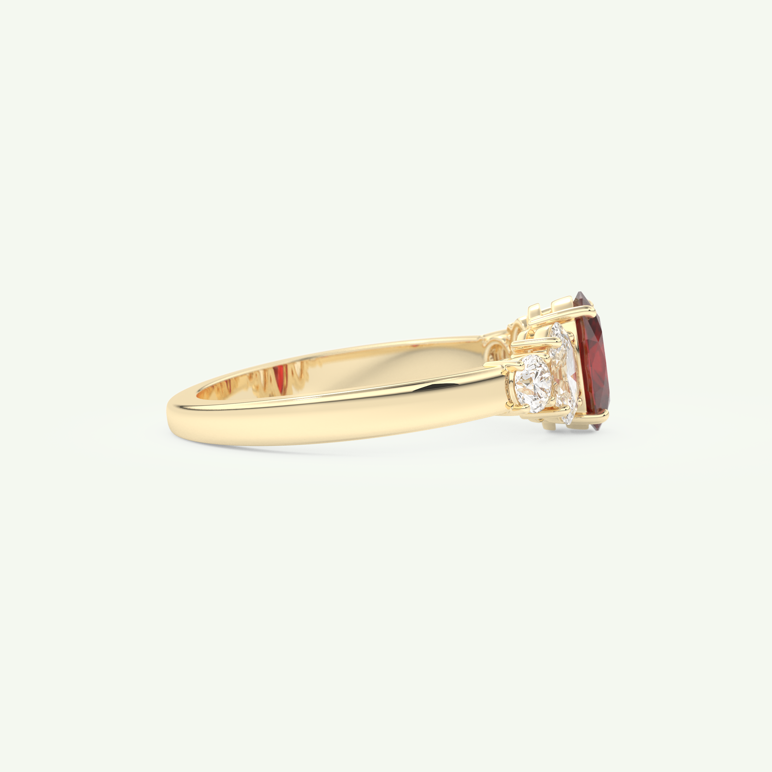 0.17 CT Oval Cut January-Garnet Birthstone Engagement Ring 2