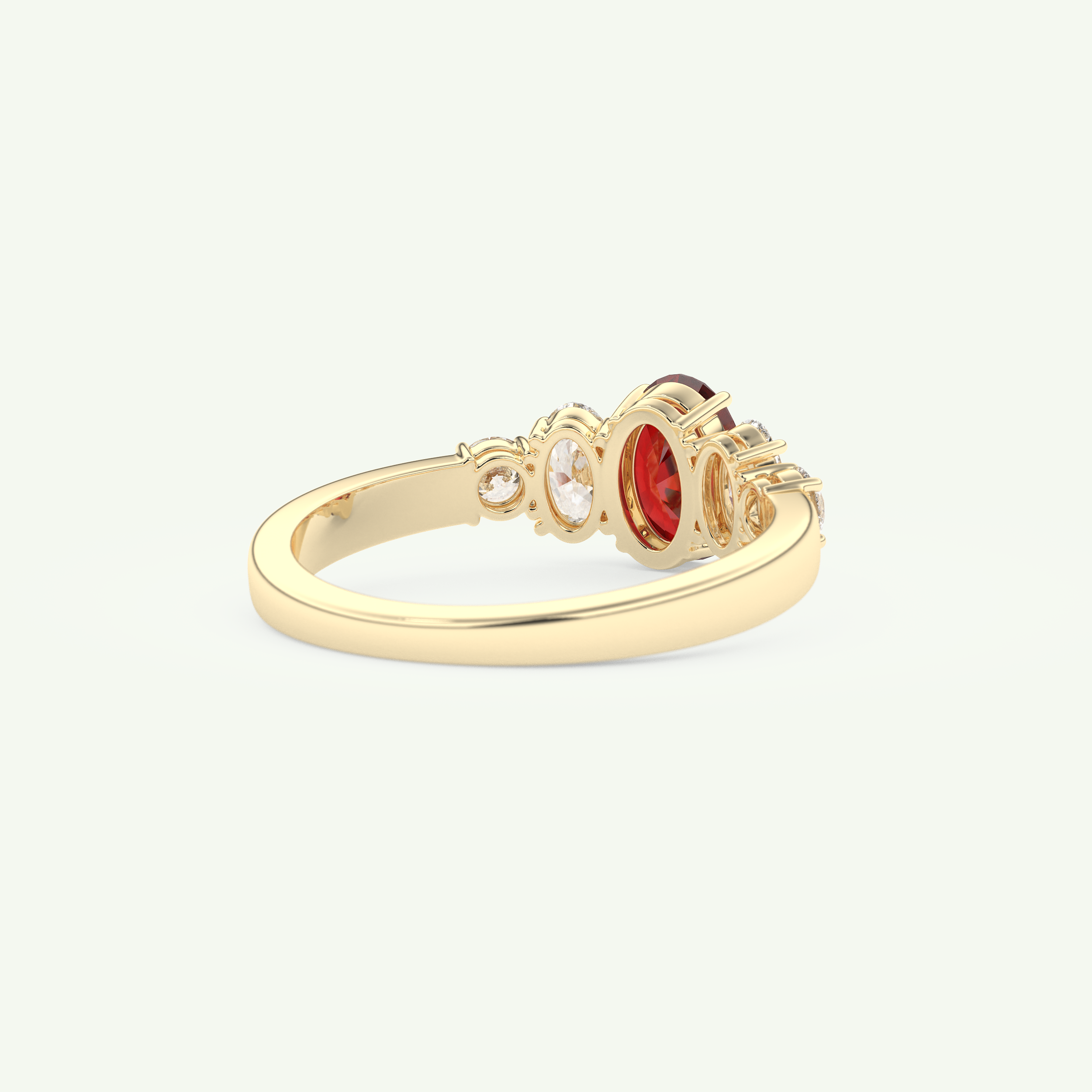 0.17 CT Oval Cut January-Garnet Birthstone Engagement Ring 3