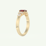 0.17 CT Oval Cut January-Garnet Birthstone Engagement Ring 4