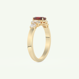 0.17 CT Oval Cut January-Garnet Birthstone Engagement Ring 4