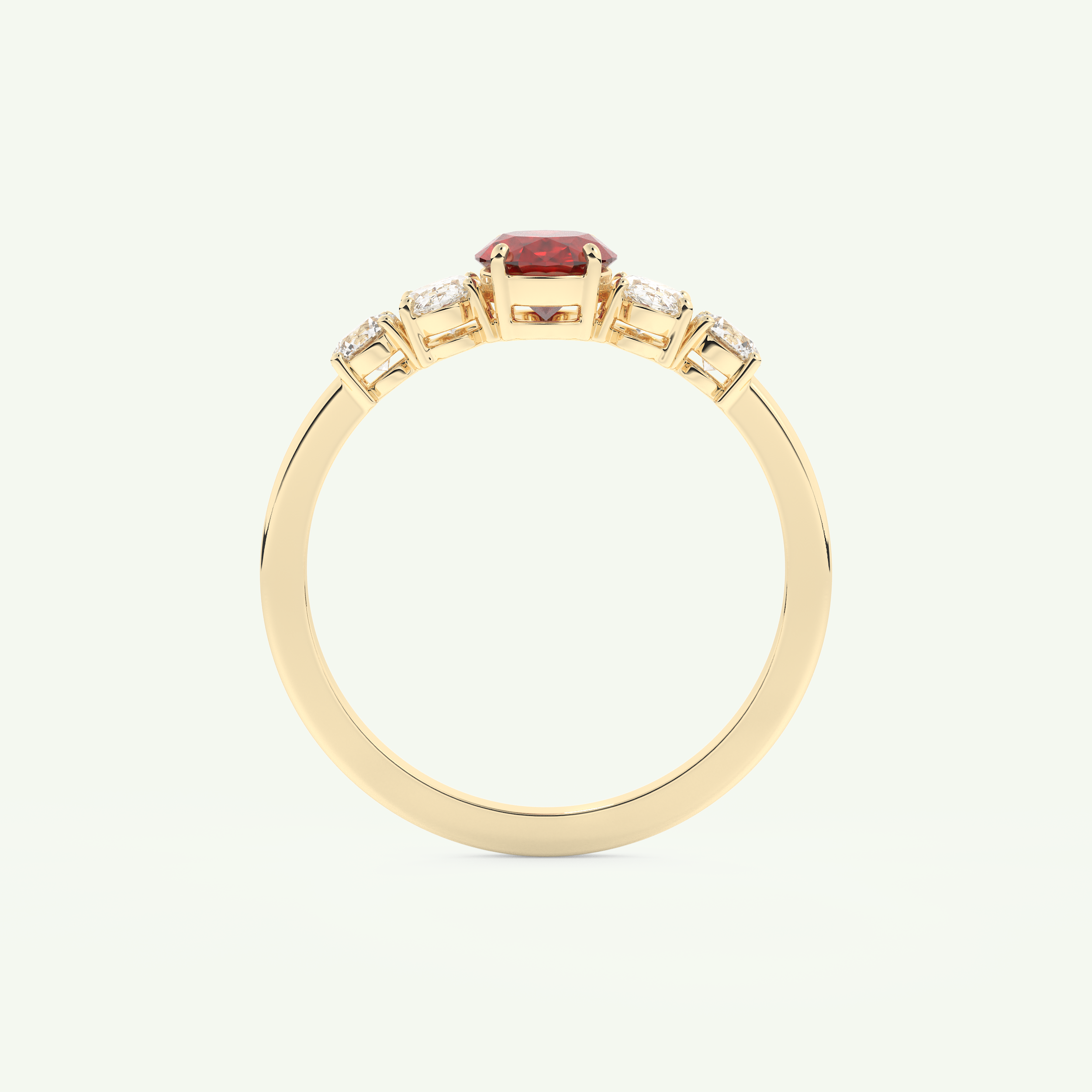 0.17 CT Oval Cut January-Garnet Birthstone Engagement Ring 5