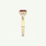 0.17 CT Oval Cut January-Garnet Birthstone Engagement Ring 6
