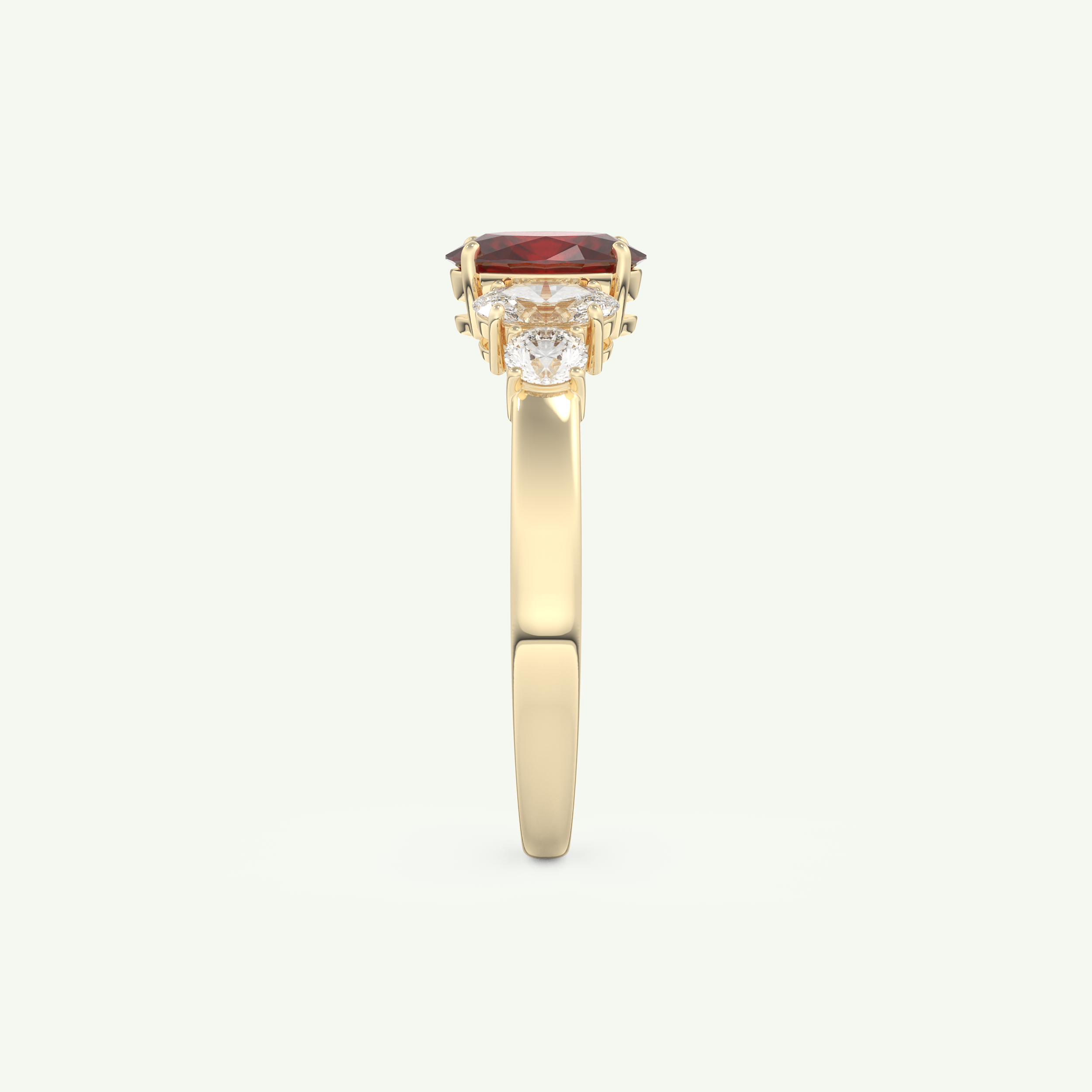 0.17 CT Oval Cut January-Garnet Birthstone Engagement Ring 6