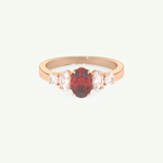 0.17 CT Oval Cut January-Garnet Birthstone Engagement Ring 7