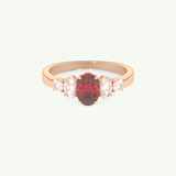 0.17 CT Oval Cut January-Garnet Birthstone Engagement Ring 7