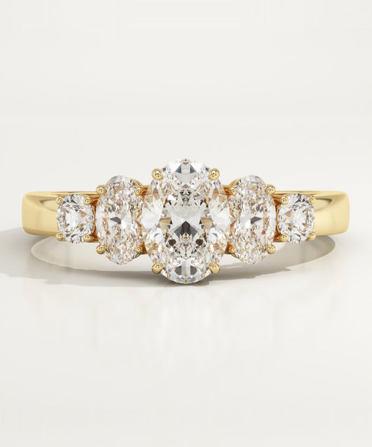 0.17 CT Oval Cut Cluster Lab-Grown Diamond Gemstone Engagement Ring