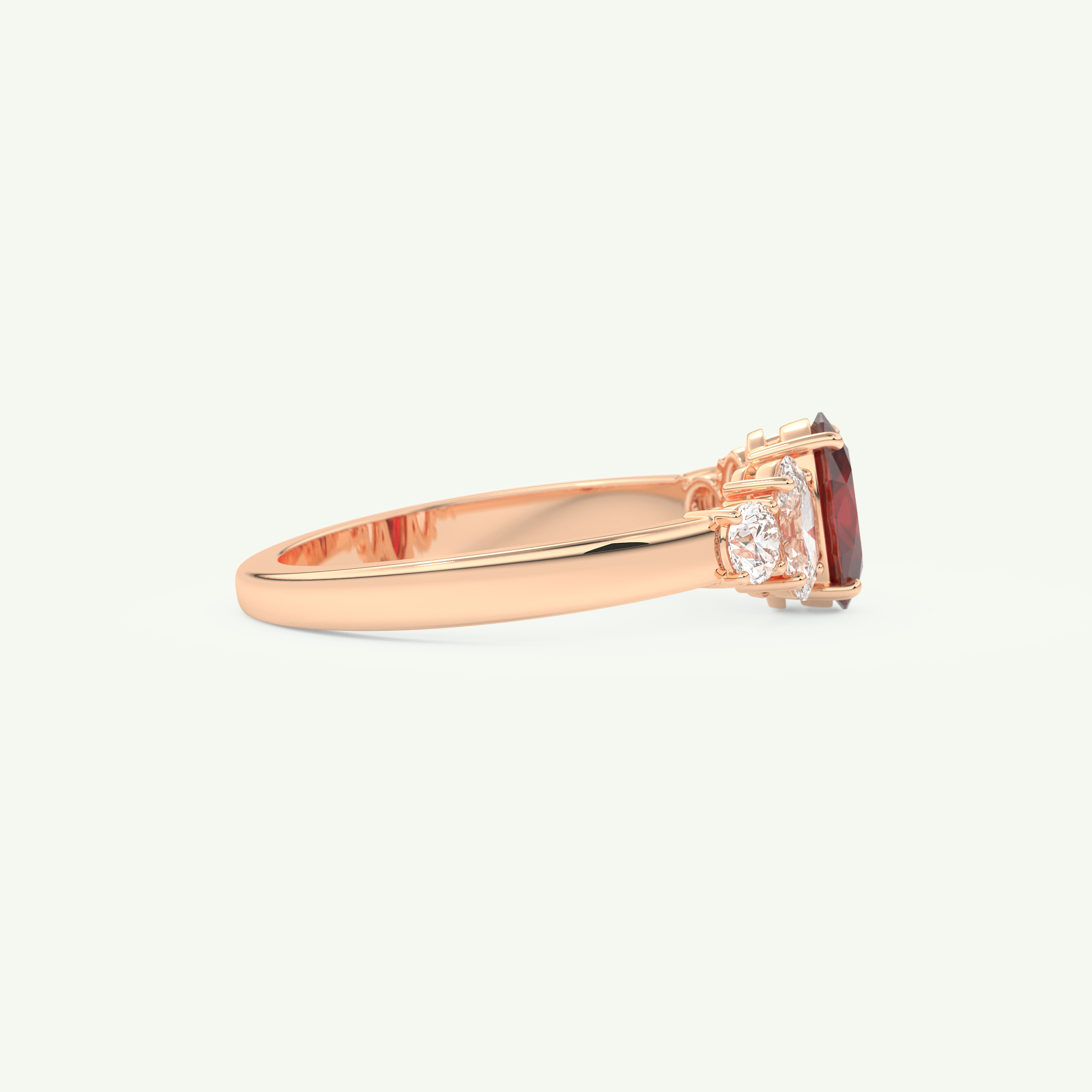 0.17 CT Oval Cut January-Garnet Birthstone Engagement Ring 8