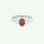 0.17 CT Oval Cut January-Garnet Birthstone Engagement Ring 13
