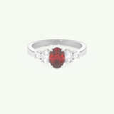 0.17 CT Oval Cut January-Garnet Birthstone Engagement Ring 13