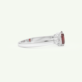 0.17 CT Oval Cut January-Garnet Birthstone Engagement Ring 14