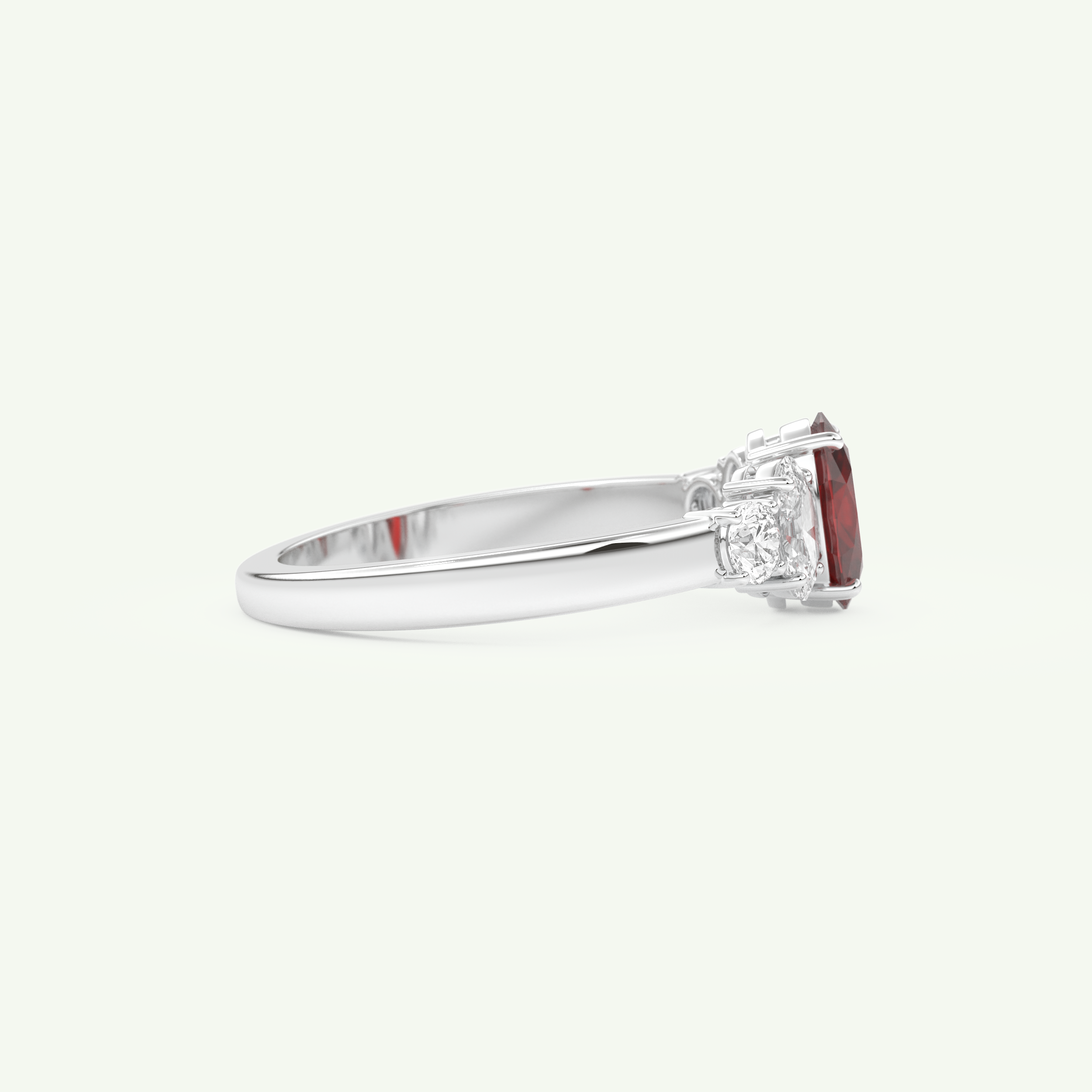 0.17 CT Oval Cut January-Garnet Birthstone Engagement Ring 14