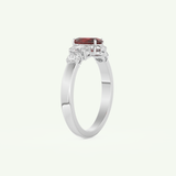 0.17 CT Oval Cut January-Garnet Birthstone Engagement Ring 16