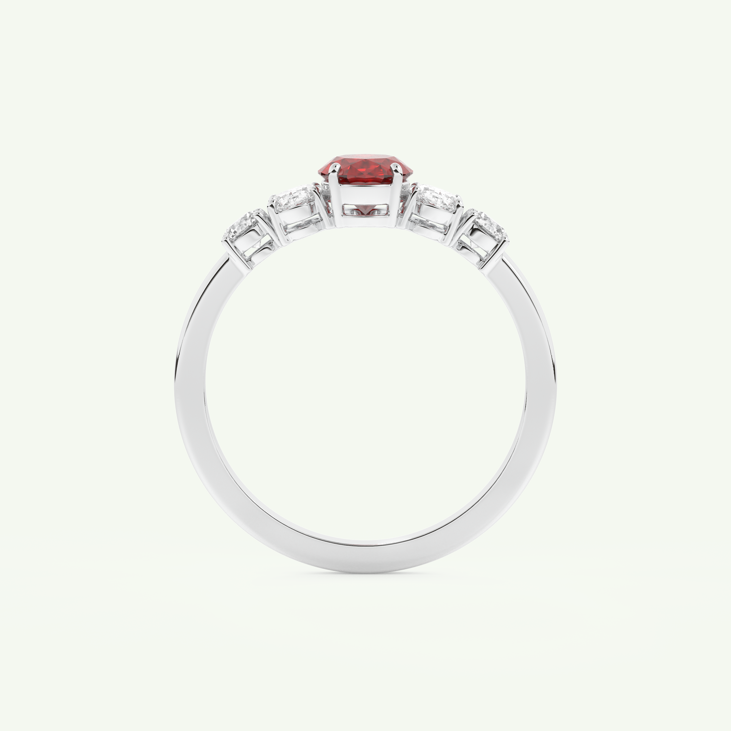 0.17 CT Oval Cut January-Garnet Birthstone Engagement Ring 17
