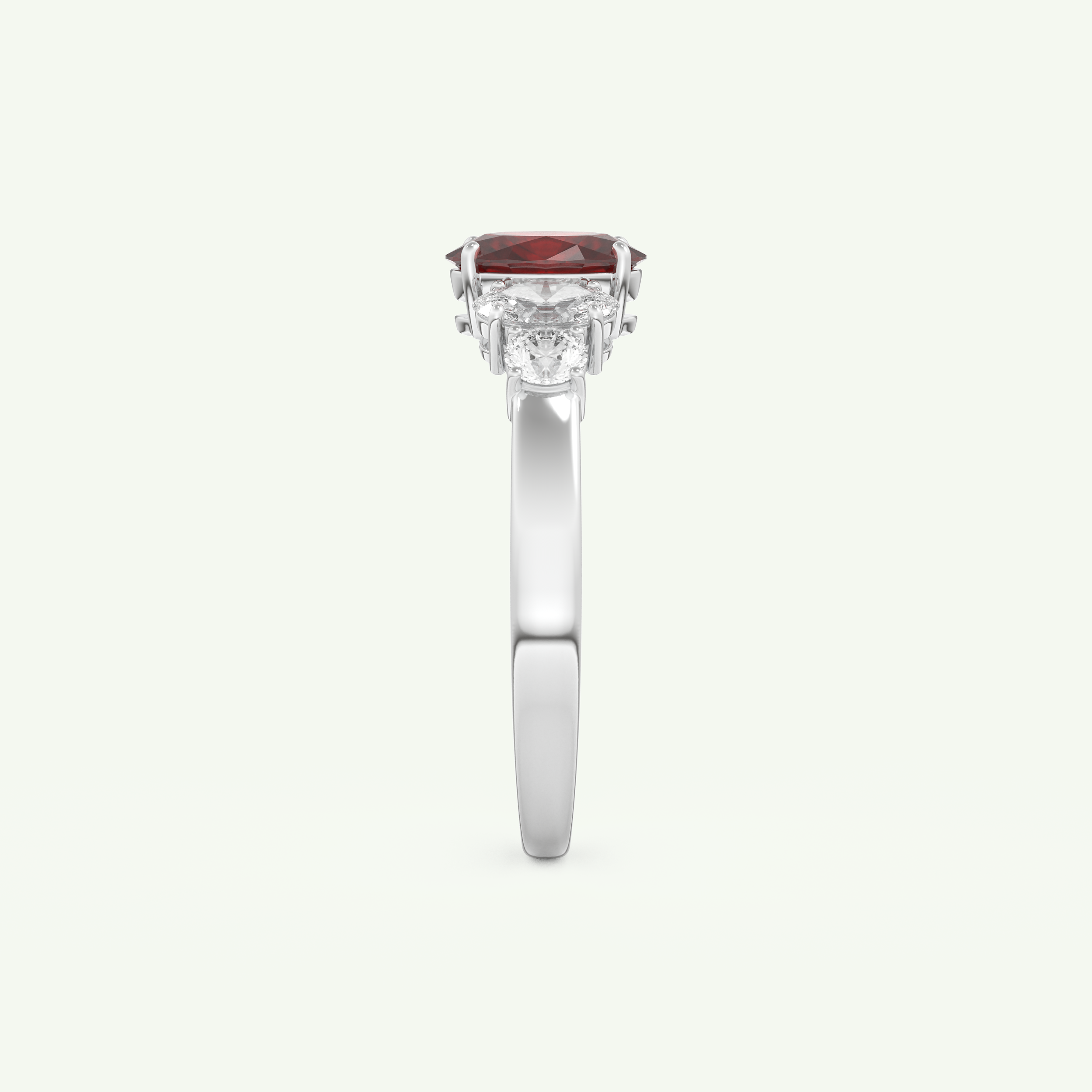 0.17 CT Oval Cut January-Garnet Birthstone Engagement Ring 18