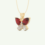 3.21 TCW Pear & Round January-Garnet Birthstone Necklace 2