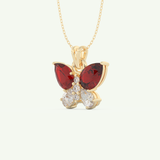 3.21 TCW Pear & Round January-Garnet Birthstone Necklace 2