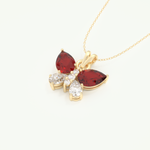 3.21 TCW Pear & Round January-Garnet Birthstone Necklace 5