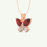 3.21 TCW Pear & Round January-Garnet Birthstone Necklace 7