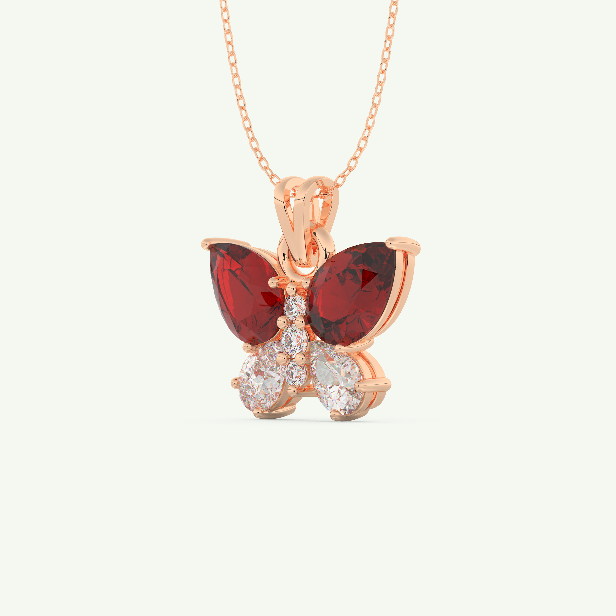 3.21 TCW Pear & Round January-Garnet Birthstone Necklace 7