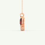 3.21 TCW Pear & Round January-Garnet Birthstone Necklace 8