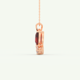 3.21 TCW Pear & Round January-Garnet Birthstone Necklace 8